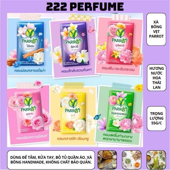  LỐC 6 CỤC XÀ BÔNG CON VẸT THÁI LAN PARROT Hương Nước Hoa   Bản Mới   Chiết Xuất Thiên Nhiên Tươi Mát 55g x6   MÃ ĐẶC BIỆT MIX 8 MÀU 8 MÙI   Dưỡng Body Dưỡng Da Body Nữ Nam 