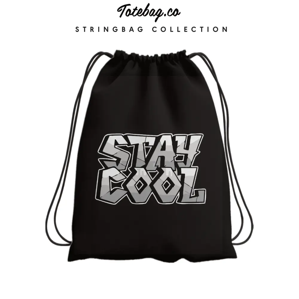 Totebag.co - Printing Sablon Chill Series Tas Serut Stringbag Sekolah Ransel Motif Lucu 38*30cm