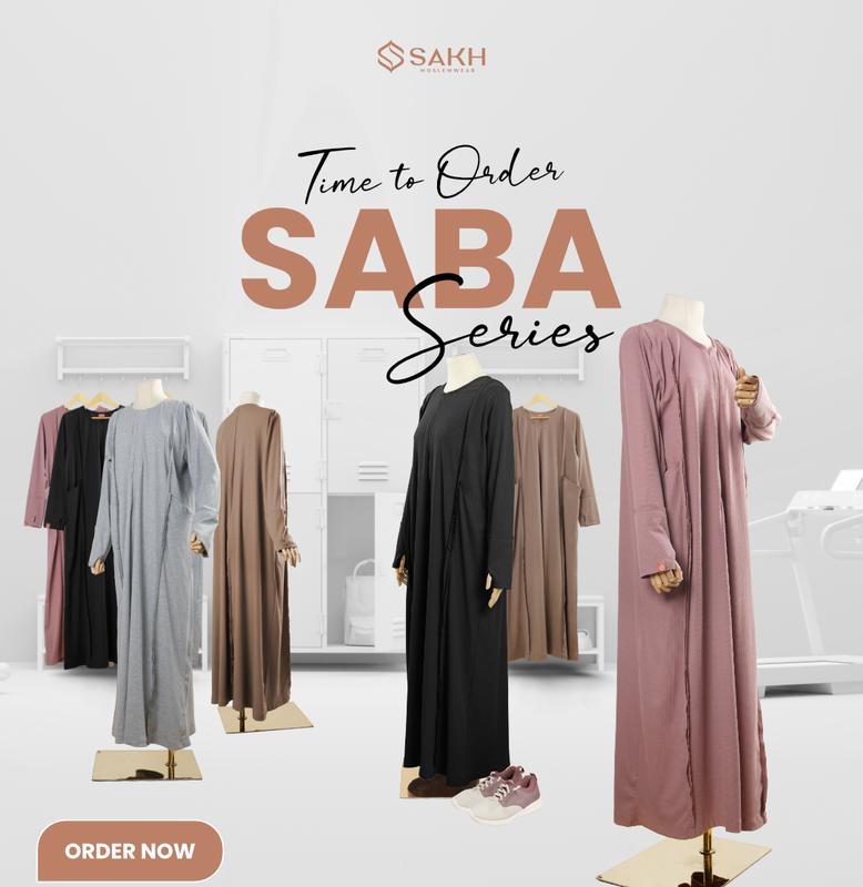 Saba dress knit daily muslimah gamis kaos olahraga 0