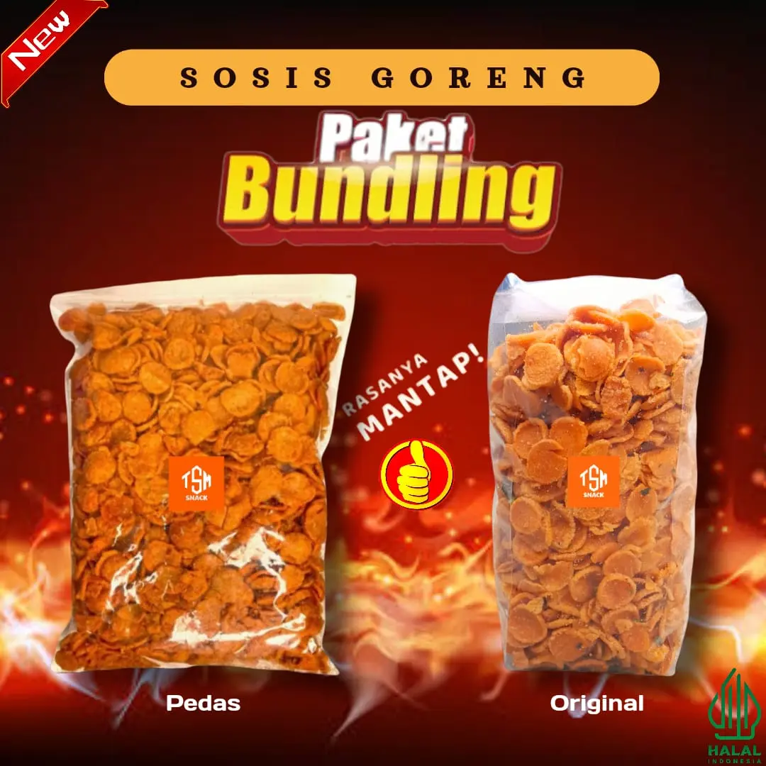 PAKET BUNDLING BUY 1 GET 1 - Sosreng 500 Grm Bumbu Gurih Pedas Daun Jeruk + Sosreng Bumbu Original Food Snack halal  Camilan Kering halal  Crisps & Puffed Snacks Crisps & Puffed Snacks