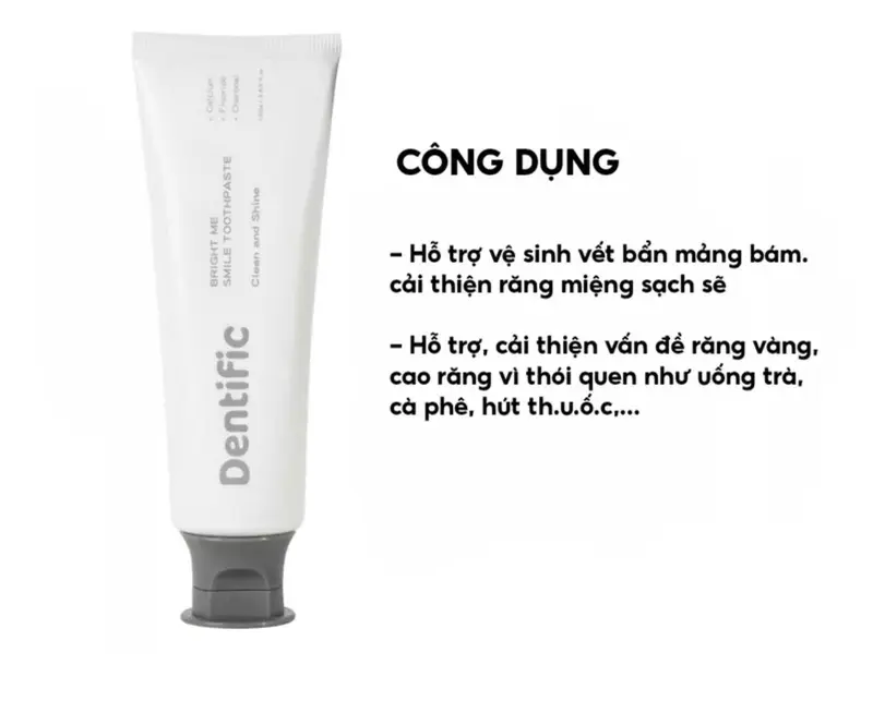 Kem đánh răng làm sạch răng Bright Me Smile Charcoal toothpaste Dentific 100g kem  đánh  răng 2
