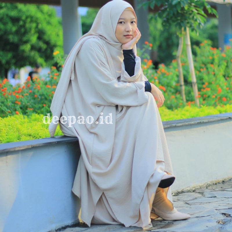 deepao.id - Hulya Set Rok Tunik Syar'i Pasmina | One Set Tunik Melayu Bahan Cringkle Airflow Premium Gamis 3
