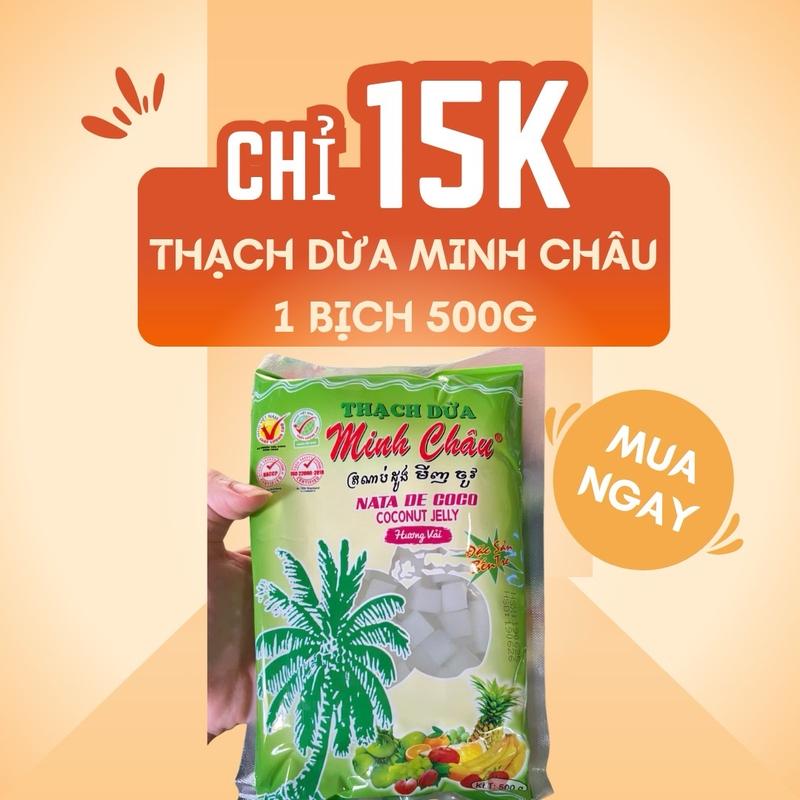  Thạch dừa Minh Châu vị vải túi 500g 