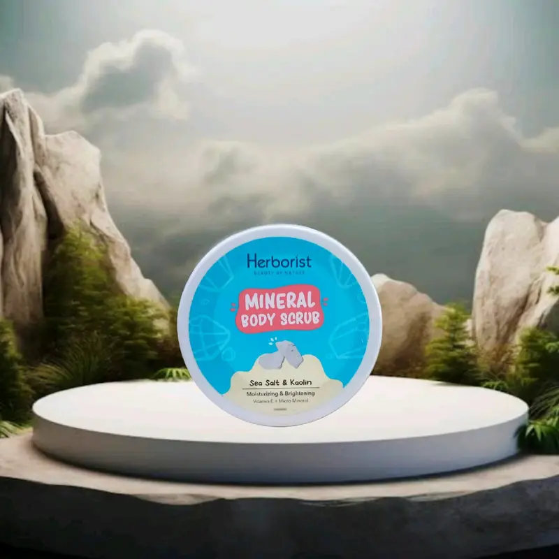 SPECIAL PROMO...!!! 1 PCS Herborist Mineral Body Scrub 200GR - Sea Salt & Koalin (Biru) / Sea Salt & Volcanic Mud (Ungu) / Sea Salt & Gold (Kuning) 2