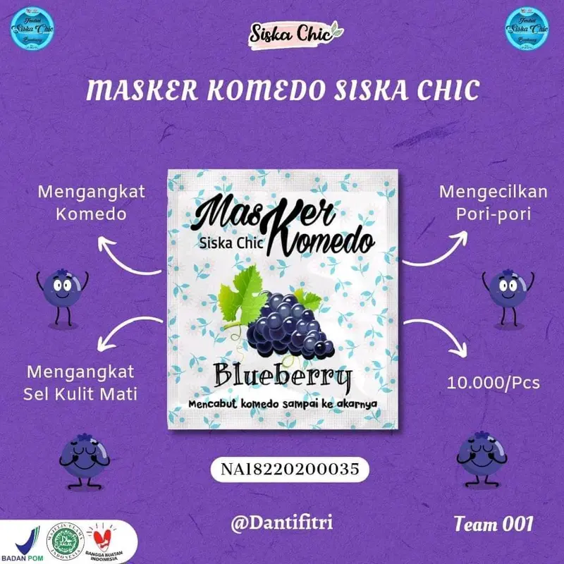 Masker Komedo Siska Chic || bisa COD || gratis ongkir ke Seluruh Indonesia Hidung 5
