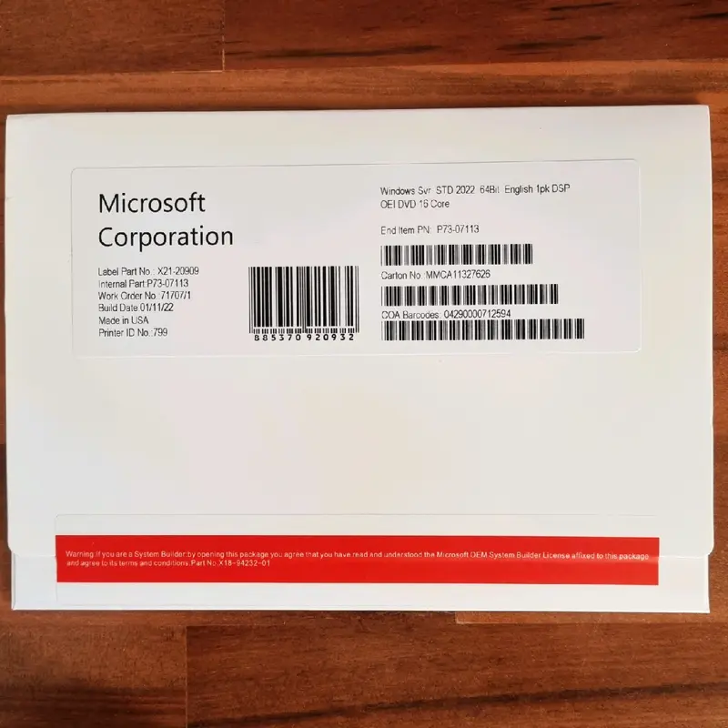 SERVER 2022 STANDARD STD 64BIT ORI 0