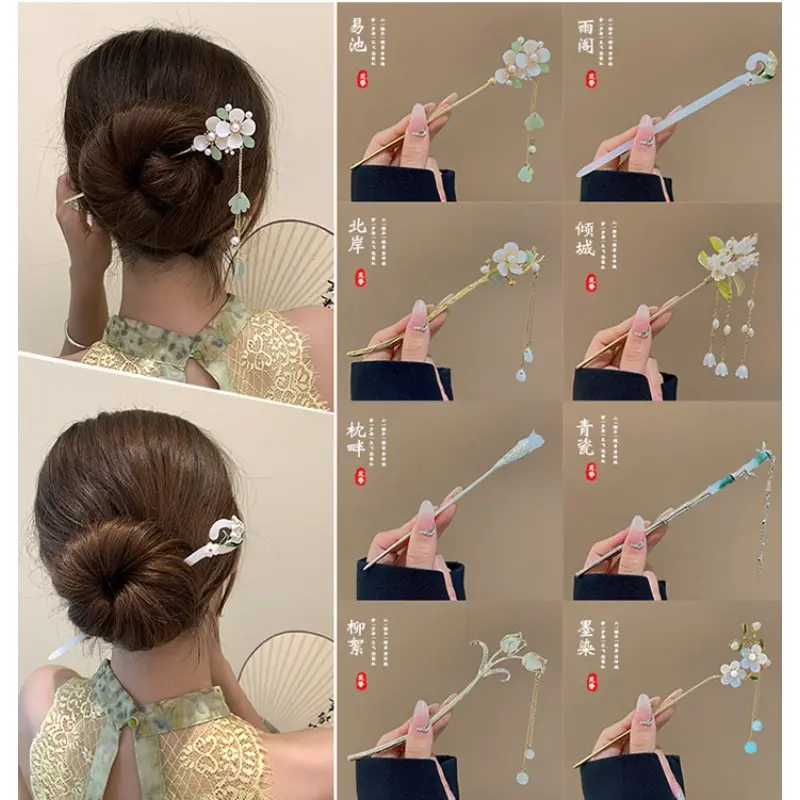 Kẹp Tóc Phong Cách Cổ Trang, Kẹp Tóc Tua Rua Phong Cách Trung Quốc Mới, Phụ Kiện Sườn Xám Hiện Đại Đơn Giản Phong Cách Quốc Gia Cao Cấp
