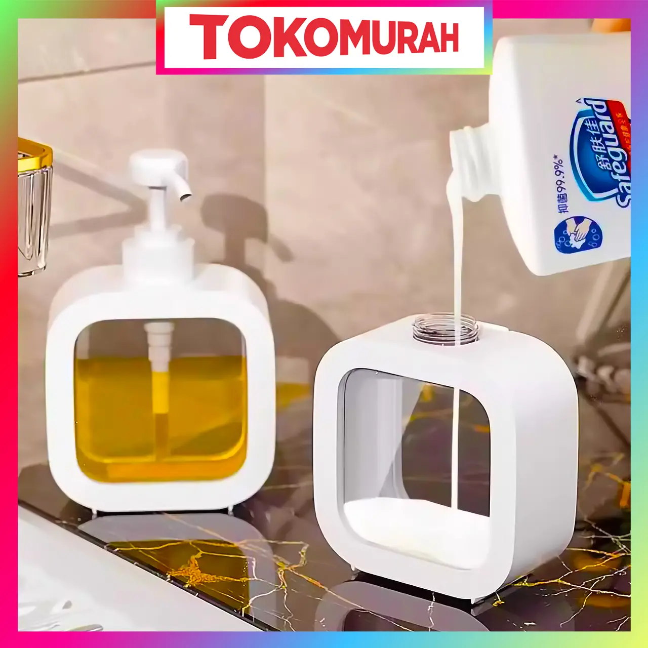 TM Botol Refill Sabun Cair Mandi Cuci Tangan Piring 500ml 300ml Estetik Minimalis Korea Transparan R1210