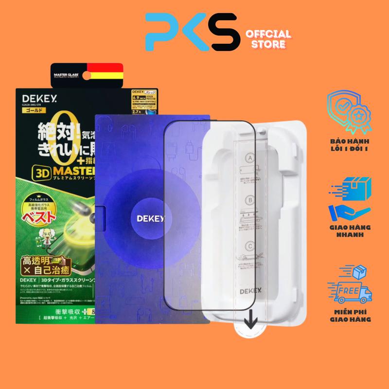 Kính Cường Lực Dekey 3D Master Glass Sentery Có Khung Dán, Không Lẹm Viền Đen, Bảo Vệ Màn Hình iPhone 11/12/13/14/15/16