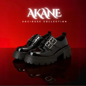 Sepatu Wanita Kerja Wedges Hitam | Sepatu Docmart Strap Wanita Import