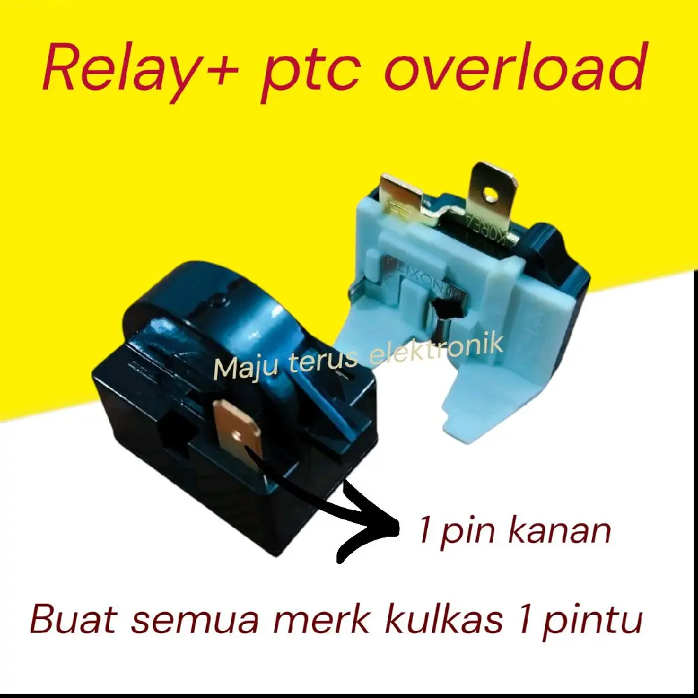 Relay+ptc overload  Semua merk kulkas 1 pintu harga 1 set satu pin kanan