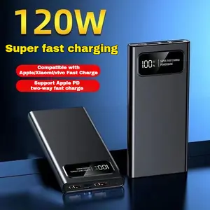 120W Super Capacity Super Fast Charge 20000 mAh powerbank Ultra-thin compact portable mobile power bank Charger Jam