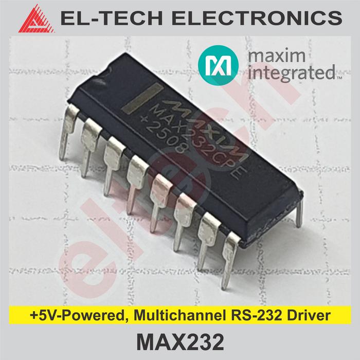 Gambar MAX232 MAX232CPE MAX 232 232CPE 5V-Powered, Multichannel RS-232 Driver dari ELTECH online Kota Surabaya Tokopedia