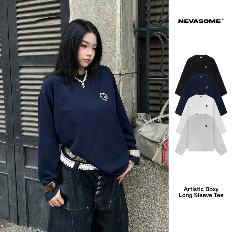 Áo Thun Artistic Long Sleeve Nevasome Cotton 250gsm Local Brand Dài Tay Form Boxy Rộng Nam Nữ Menswear Womenswear