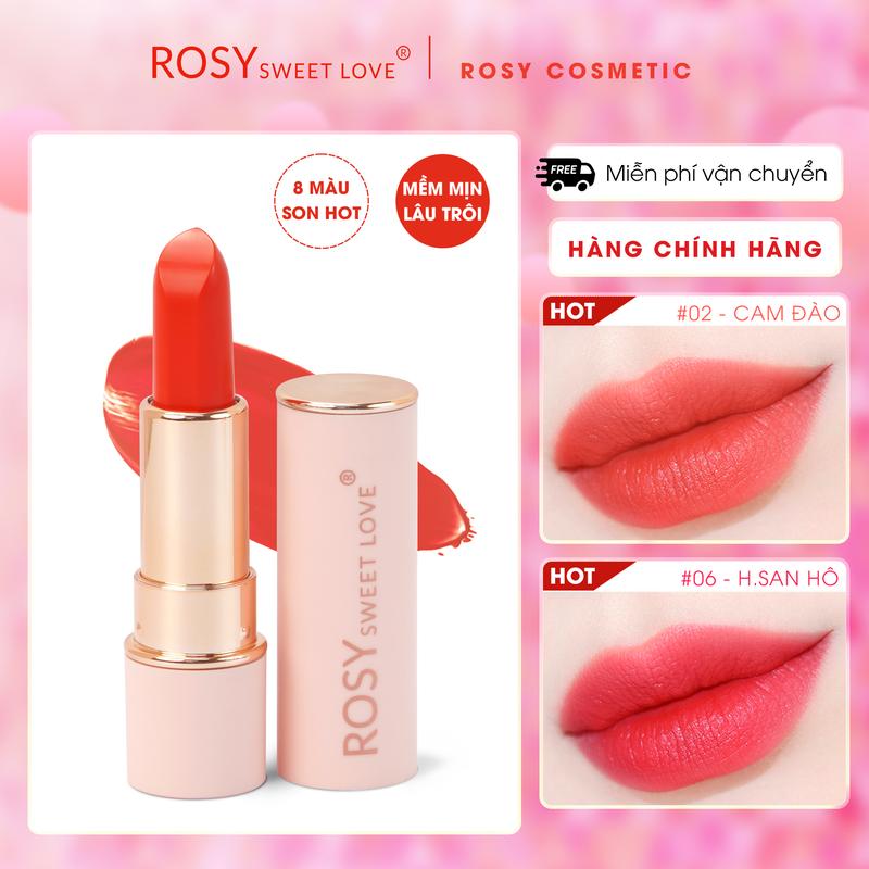   GIÁ TỐT KO QUÀ  SON SÁP LÌ Rosy Sweet Love - Lên màu chuẩn dưỡng mềm môi son sáp lì son môi Nữ Cosmetic Mỹ Phẩm Trang Điểm Women 