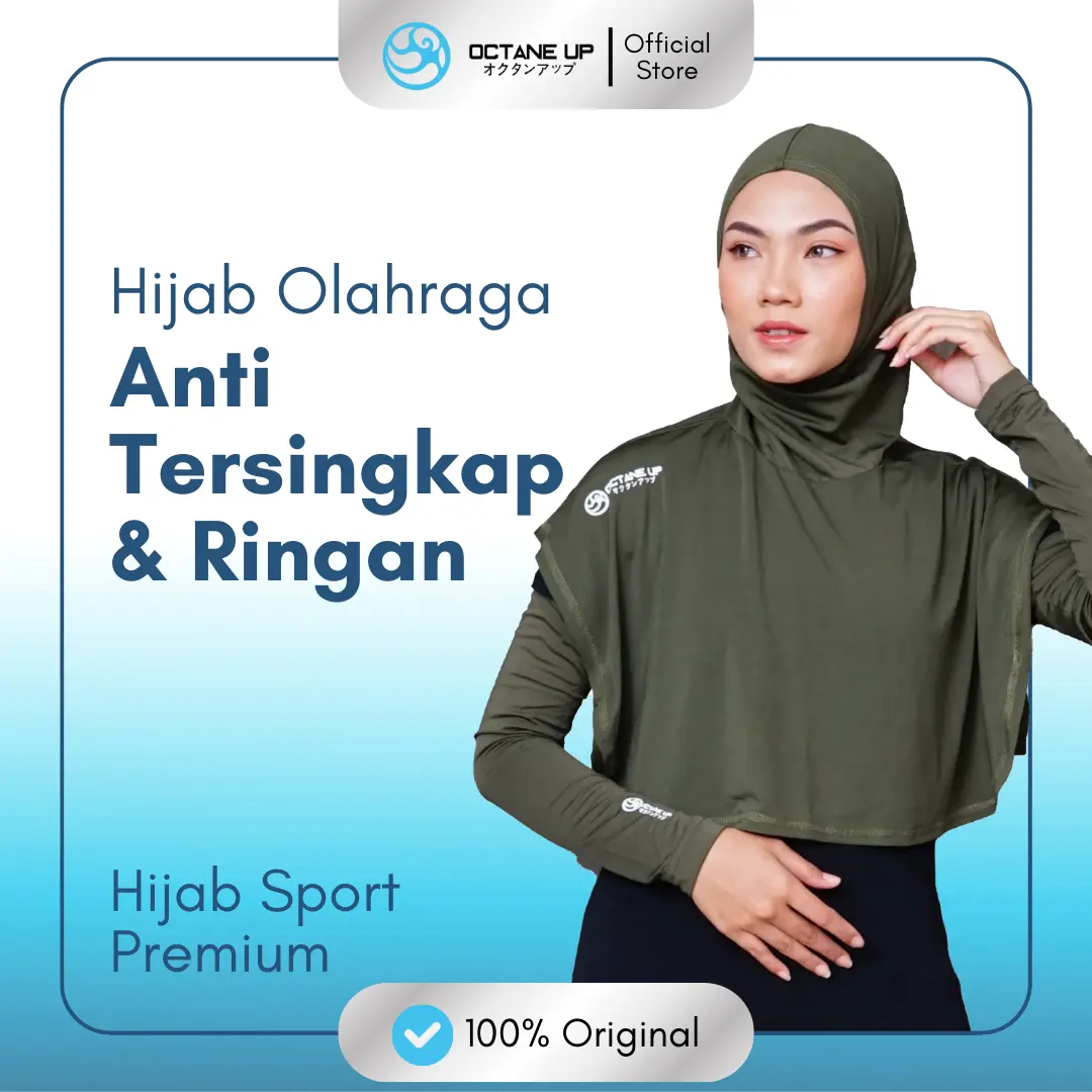 Hijab Sporty Premium Octane Up Jilbab Instan Muslim Wanita Sekolah - Hitam Kerudung High