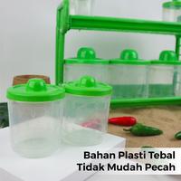 Gambar Rak Tempat Bumbu Susun Plastik 7 Tabung Warna Random - MN - DENGAN SENDOK (PASTELA) dari manolistore Kota Surabaya 3 Tokopedia