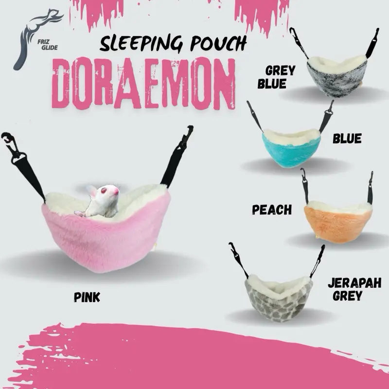 SLEEPING POUCH DORAEMON BULU TEBAL KASUR SUGAR GLIDER BULU TEBAL TEMPAT TIDUR SUGAR GLIDER TUPAI TERBANG LANDAK HAMSTER POUCH SG SUGAR GLIDER