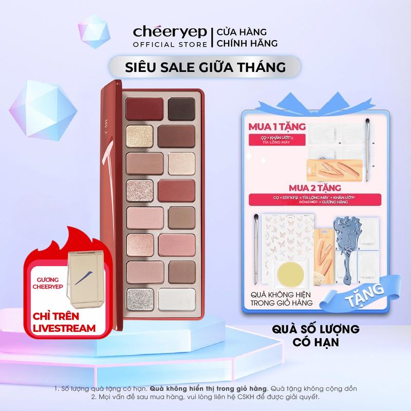 [CHÉERYEP OFFICIAL] Bảng Phấn Mắt 16 Ô Lên Màu Chuẩn Đa Dạng Phong Cách Makeup Thường Ngày Và Makeup Chuyên Nghiệp