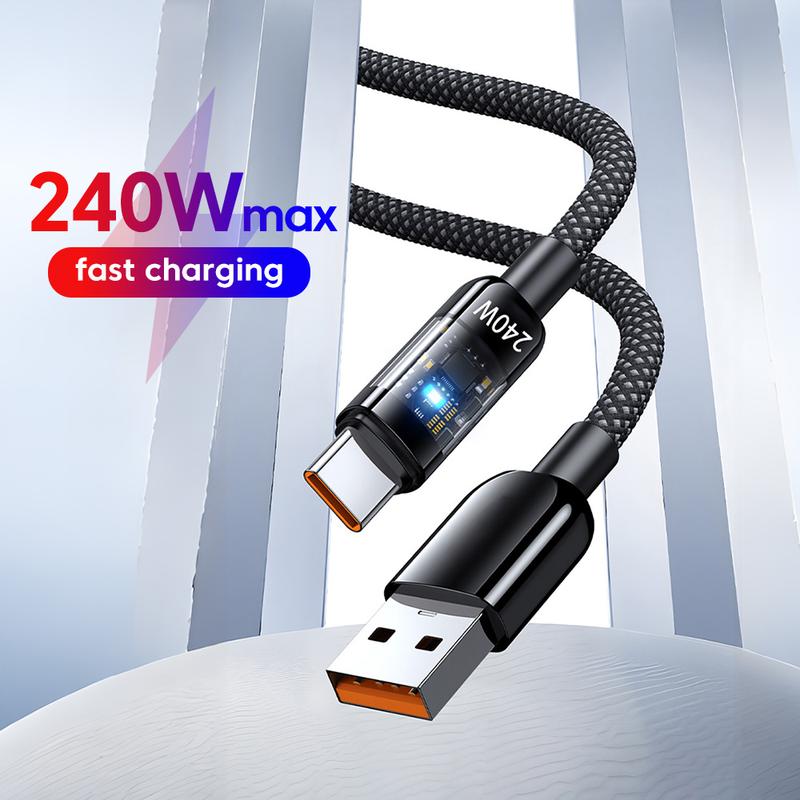Cáp USB C, Sạc Nhanh 240W, Cáp Truyền Dữ Liệu, Cáp USB A Sang Type C, Tương Thích Với Samsung, Huawei, Xiaomi, Dây Sạc Nhanh USB C