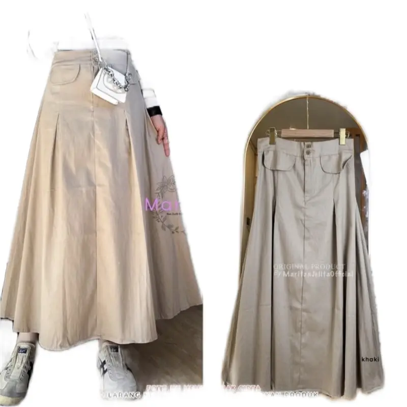 Rok Viola Katun Twill Premium Model Mayung Look Korea Panjang Wanita 2
