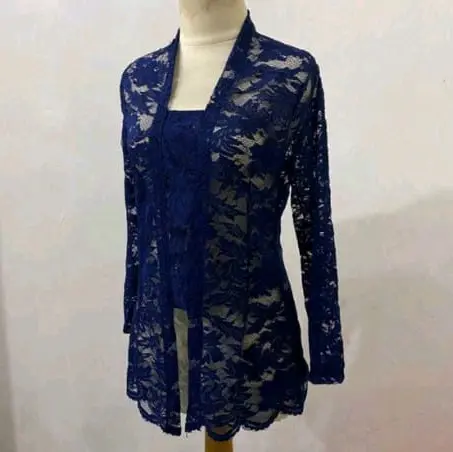 kebaya semi France kebaya dewasa burkat kutubaru baju wanita tradisional/ kebaya brokat kutubaru pakaian tradisional /kebaya burkat Setrip Atasan Wanita Baju Kondangan Panjang Mewah Motif 0