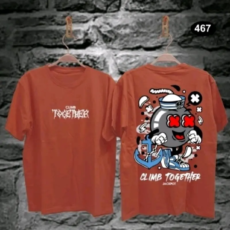 Baju Kaos Pria Distro T-Shirt Oblong Atasan Cowok Lengan Pendek Keren Kekinian Climb Together Combed 7