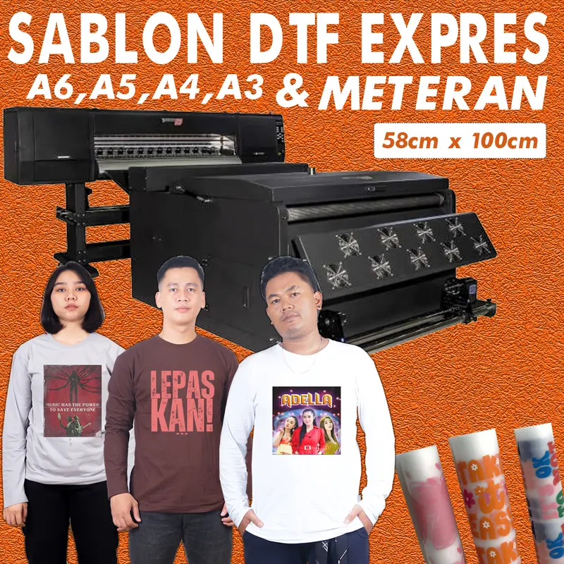 Custom Sablon DTF -  Sablon Nama Logo - Sablon DTF Meteran 0