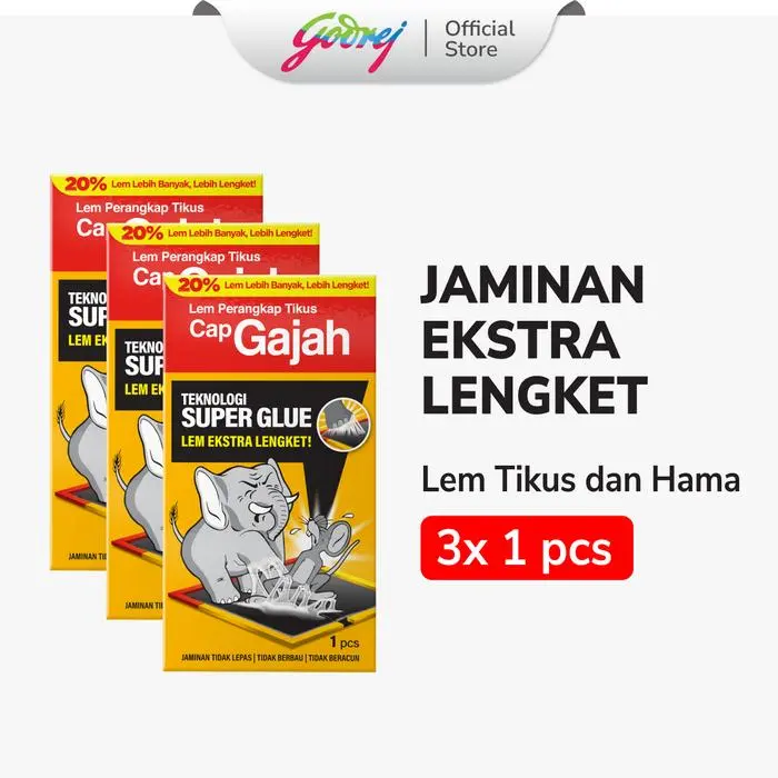 NEW PRODUK CAP GAJAH PERANGKAP TIKUS - LEM TIKUS - 60GR - ISI 3