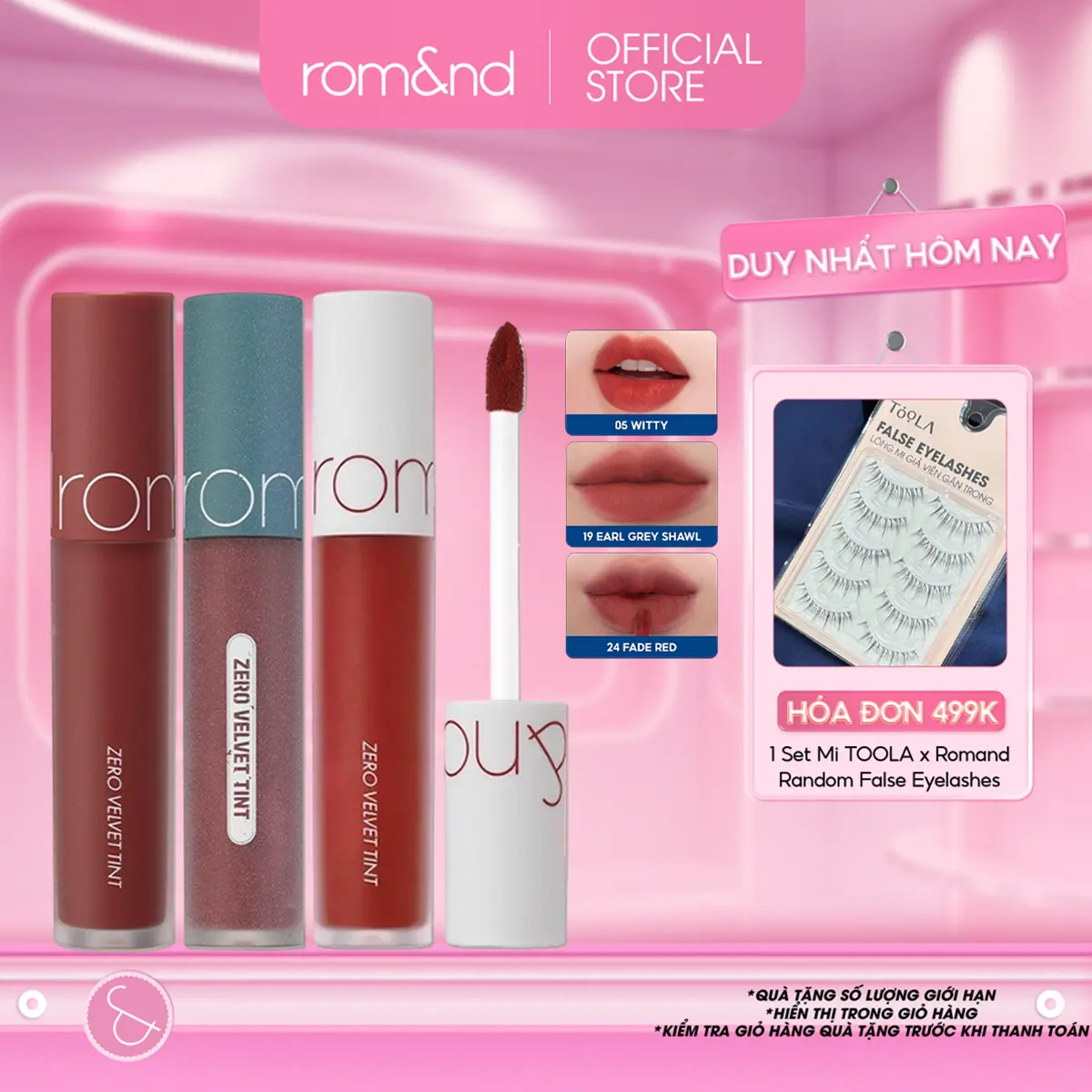 Son Kem Lì Trang Điểm Hàn Quốc Romand Zero Velvet Tint 5.5g