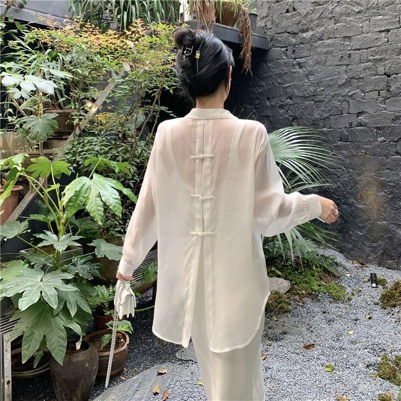 Product Introduction of Áo Khoác Sơ Mi Chống Nắng Phong Cách Trung Quốc Mới, Dành Cho Nữ, Mỏng Và Dài Tay, Áo Cardigan, Áo Mặc Bên Ngoài Mới Cho Mùa Hè, Áo Voan, 2023 Top Women Shirt 16