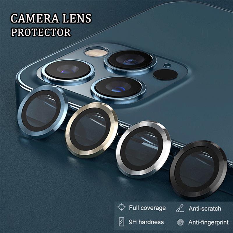 Vòng Bảo Vệ Kim Loại Ống Kính Máy Ảnh Phía Sau, Với Kính Cường Lực, Tương Thích Với iPhone 15 Pro Max, 14, 13, 12, 11 Pro Max, Mini, 14, 15 Plus 0
