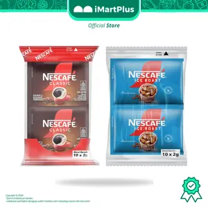 10 PCS NESCAFE ICE ROAST AMERICANO/CLASSIC 2 GR BY NESTLE - Kopi Instan Robusta Lampung Pilihan - Coffee Americano, Coffe Black Bubuk Manis Espresso Susu Minuman