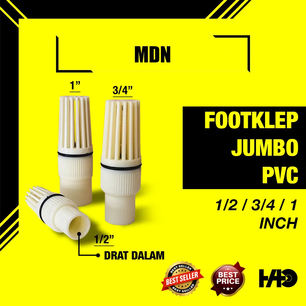 MDN Footklep Jumbo PVC Uk. 1/2 / 3/4 / 1 inch | Trusted Quality PVC Foot Valve Jumbo