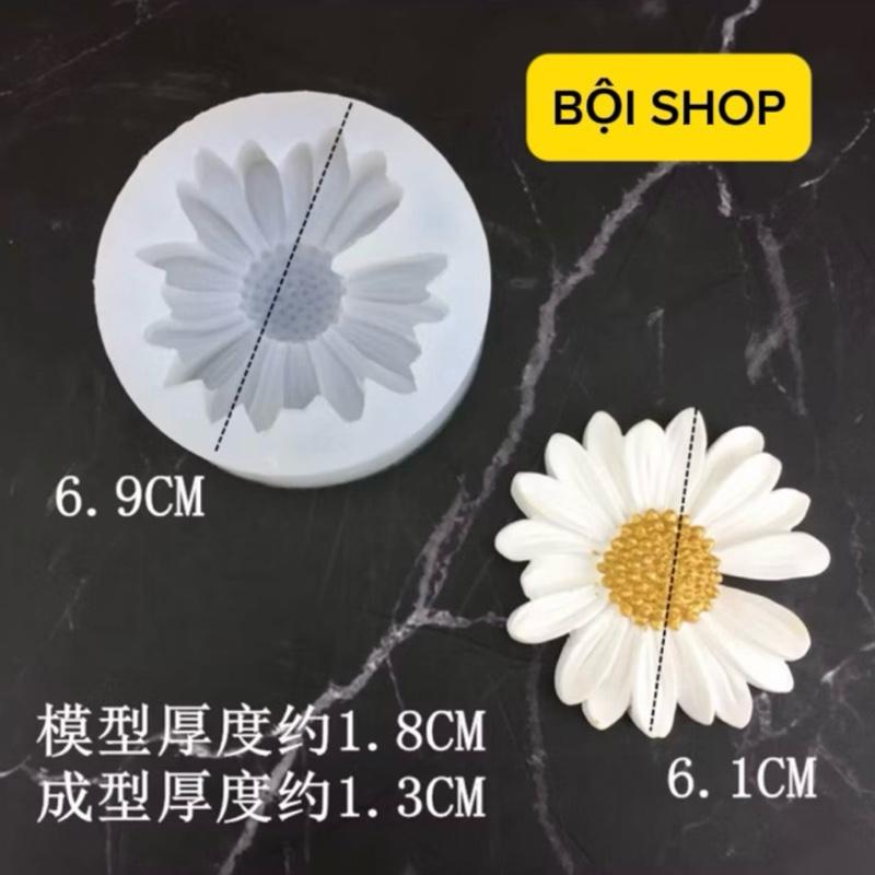  BỘI SHOP KHUÔN SILICON 4D HOA CÚC HOẠ MI TRANG TRÍ THÔI NÔI SINH NHẬT LÀM SOCOLA TOPPING KHÚC BẠCH 