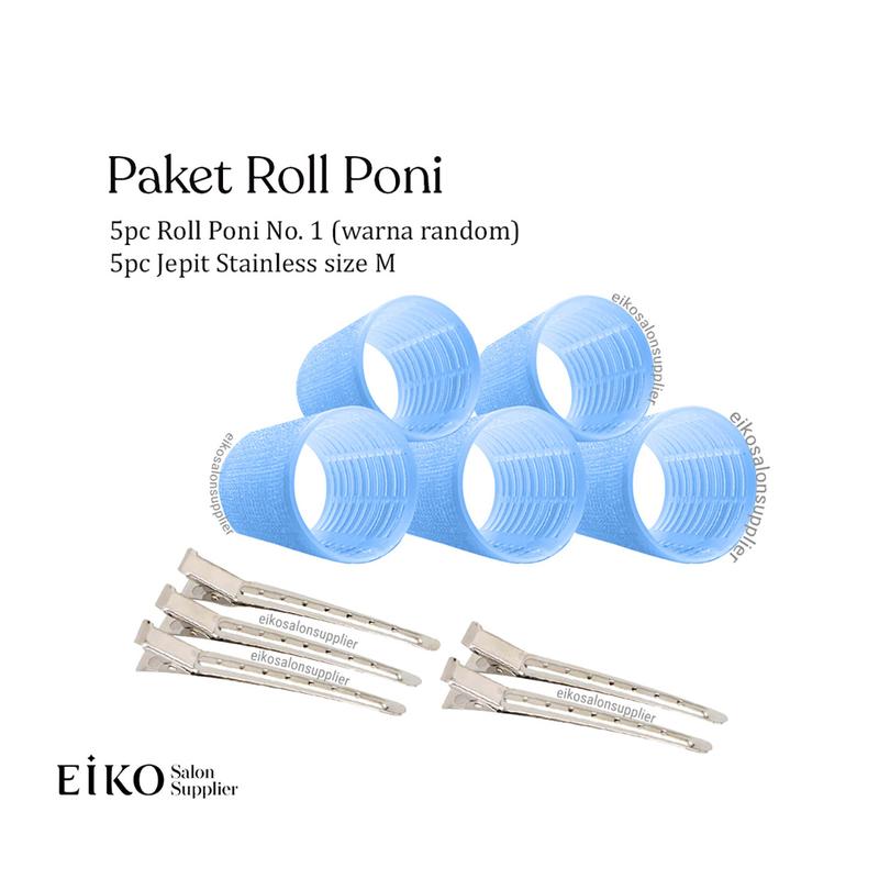 Paket Roll Poni Rambut Gulung Gelombang Dan Jepit Stainless Jepitan ...