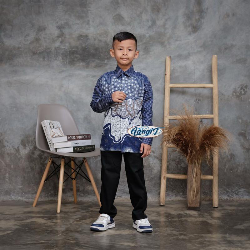 Kemeja Batik Anak Laki-laki 1-12th || Kemeja Batik Anak Lengan Panjang Terbaru Trendy Masa Kini inovasi style 1