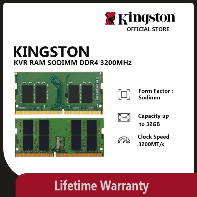 Kingston Memory RAM KVR 8GB 16GB DDR4 3200MHz CL22 - Sodimm RAM Laptop ...