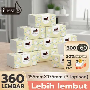 【COD】GLISSE 6 PCS 360 Helai 3 Ply Tisu Wajah, Promo Murah & Gratis Ongkir!Tisu Wajah Higienis，Tisu Hemat，Tisu Facial Murah，Tisu GLISSE Gratis Ongkir 3 Lapisan
