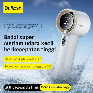 Dr.flash DR001 High-speed Portable Handheld Fan 3600MAH Mini kipas Strong Wind 120 Gear Wind Speed kipas angin Digital Display Adjustable Turbo kipas tangan .