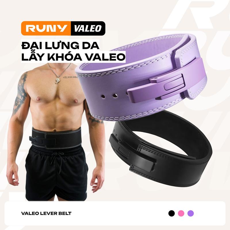 Đai Lưng Thể Thao Hỗ Trợ Tập Gym Valeo Da Có Lẫy Khóa - Tập Tạ - Squat - Deadlift Nhiều Màu Sắc