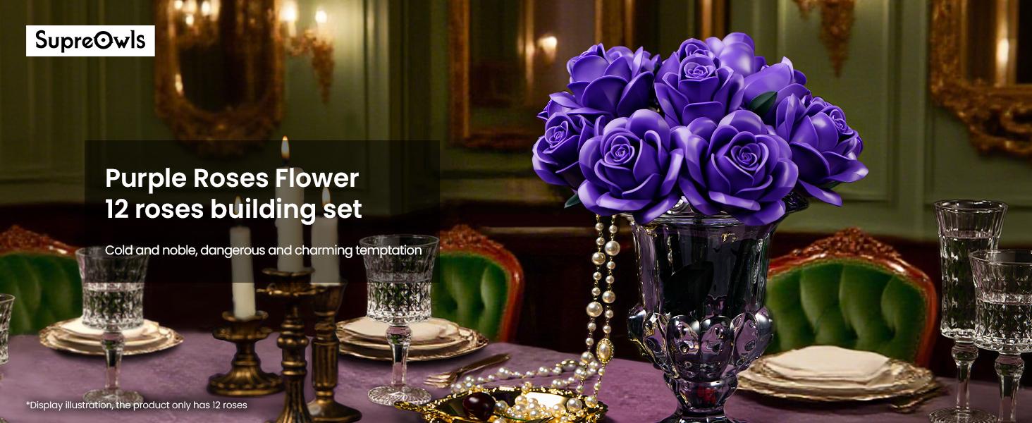 Millionspring Bouquet Di Rose Viola In Mattoncini, 736 Pezzi, Regalo Per Lei, Decorazione Casa