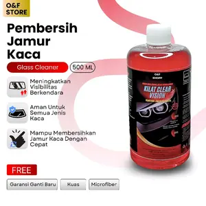 MR KILATT CLEAR VISION Obat Cairan Ampuh Pembersih Anti Jamur Kaca Mobil Anti Jamur Pada Emblem Chrome Kendaraan Anti Jamur Kaca Kemasan 500ml Geratis Lap Microfiber Car