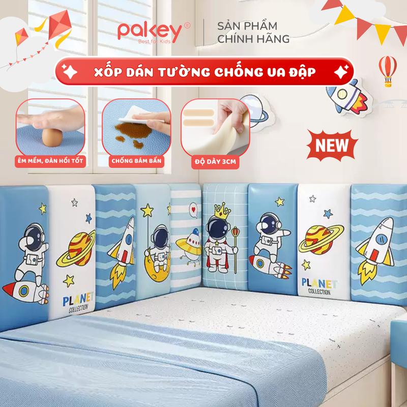 [NEW DÀY 3CM] Xốp Dán Tường Chống Va Đập, An Toàn Cho Bé, Miếng Xốp Dán Đầu Giường 3D, Xốp Da PU Êm Mềm, Hình Hoạt Hình Ngộ Nghĩnh