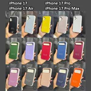 Silicone Case Liquid Rubber Full Cover Casing Soft Case Silikon Anti Noda untuk tipe iPhone 17 / 17 Air / 17 Pro / 17 Pro Max dengan Lining Microfiber Anti Scratch Warna Hitam Protection