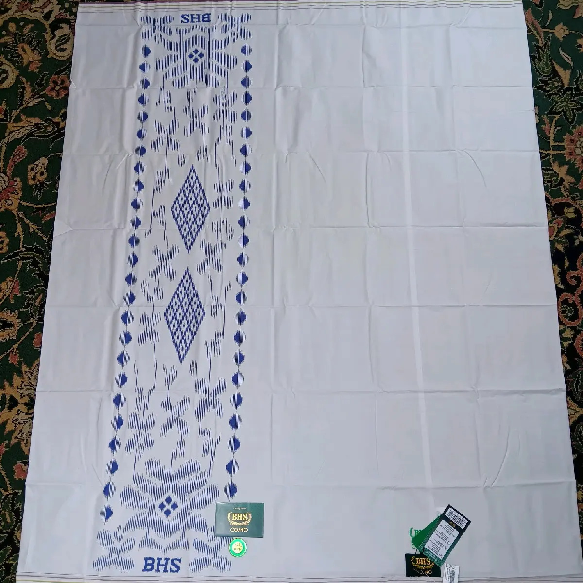 SARUNG BHS COSMO GOLD K26 PPN PUTIH POLOS MOTIF TUMPAL WARNA BIRU