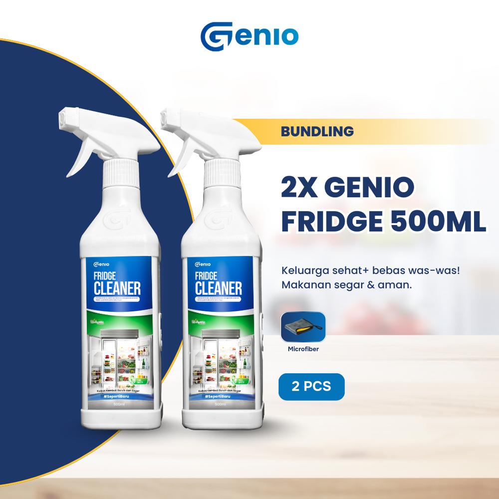 Genio | PAKET HEMAT FRIDGE CLEANER 2PCS - Pembersih Kulkas dengan Aroma Segar dan Anti Bakterial free 2pcs microfiber - Paket Bundling