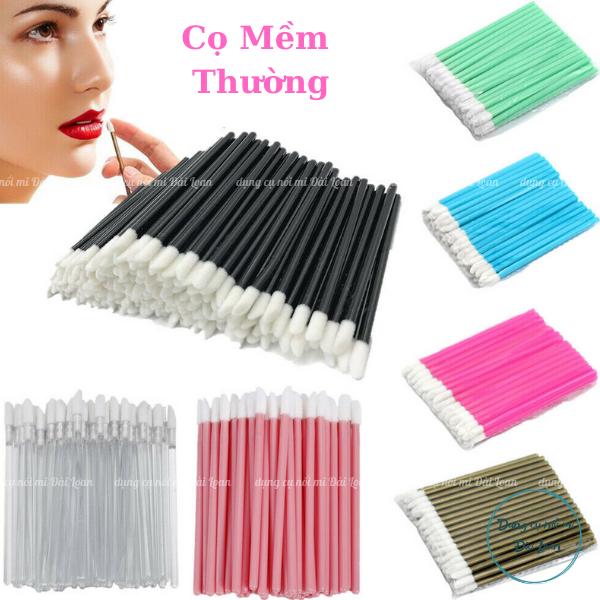  Cọ mềm,tăm tháo mi đầu to bôi son,vệ sinh mi túi 50 cây Cọ Trang Điểm Mắt Môi Dùng Một Lần Tiện Lợi Dụng cụ nối mi Cosmetic Trang Điểm Nữ Women 