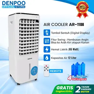 DENPOO AIR COOLER AR-1108 Penyejuk Ruangan 65W 3 Kecepatan 12L