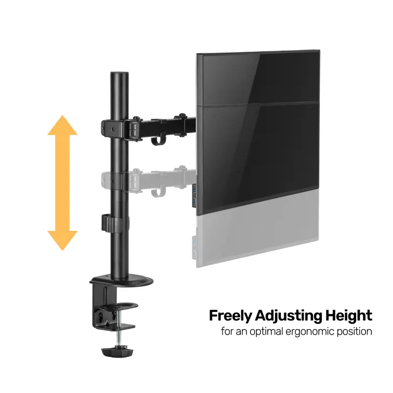 Monitor stand bracket monitor 17"-32" single monitor stand ARM Mount Desk Stand Desk Mount monitor stand Braket Hitam  Computer Bahan logam, kualitas tinggi, penggantian kerusakan. Aksesoris Laptop Komputer 4